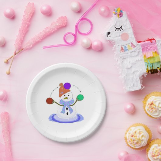 Juggling Snowman Pappteller (Party)