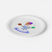 Juggling Snowman Pappteller (Schrägansicht)