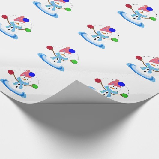 Juggling Snowman Whimsy Geschenkpapier (Ecke)