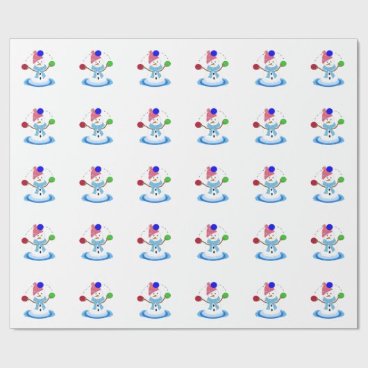 Juggling Snowman Whimsy Geschenkpapier (Flach)
