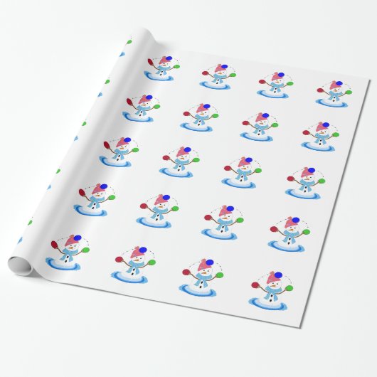 Juggling Snowman Whimsy Geschenkpapier (Ungerollt)