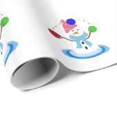 Juggling Snowman Whimsy Geschenkpapier (Rolleneckpunkt)
