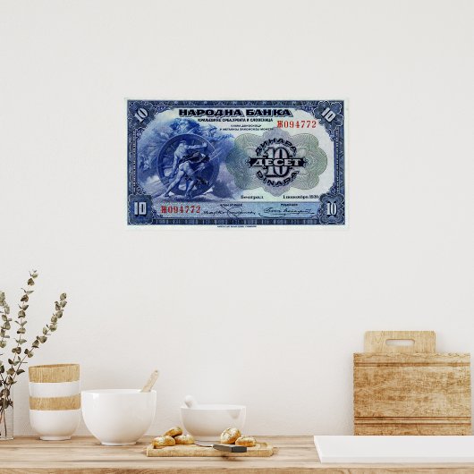 Jugoslawien 10 Dinara Progress Vignette Poster (Küche)