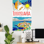 Jugoslawien, Adria, Vintage Reiseplakat Poster (Heimbüro)