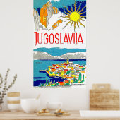 Jugoslawien, Adria, Vintage Reiseplakat Poster (Küche)