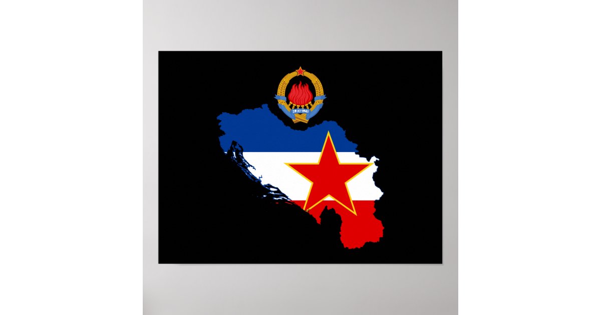 Jugoslawien Emblem Karte Poster Zazzle.de