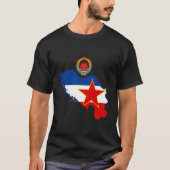 Jugoslawien Emblem - Karte T-Shirt (Vorderseite)