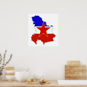 Jugoslawien-Flag-Karte Poster (Küche)