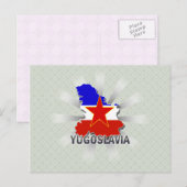 Jugoslawien Flag Map 2.0 Postkarte (Vorne/Hinten)