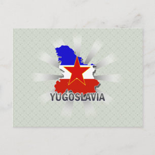 Jugoslawien Flag Map 2.0 Postkarte