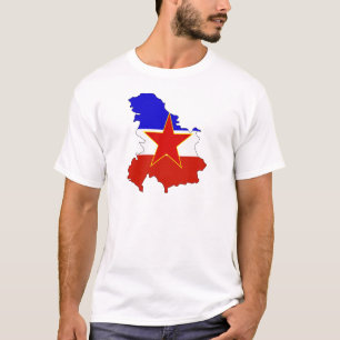 Jugoslawien-Flaggen-Karte Größengleich T-Shirt