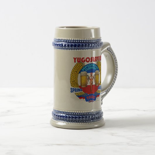 Jugoslawien-Frühjahrsferien Stein 1980 Bierglas (VorderseiteRechts)