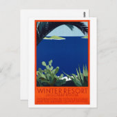 Jugoslawien Putnik Vintage Travel Poster wiederher Postkarte (Vorne/Hinten)