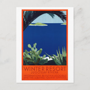 Jugoslawien Putnik Vintage Travel Poster wiederher Postkarte