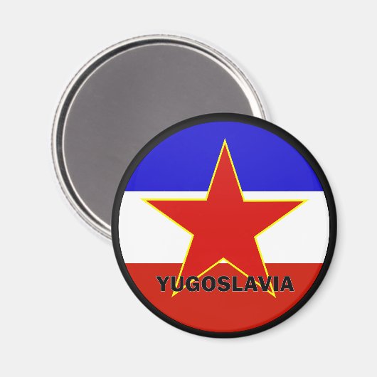 Jugoslawien Roundel Qualitätsflagge Magnet (Vorderseite/Rückseite)