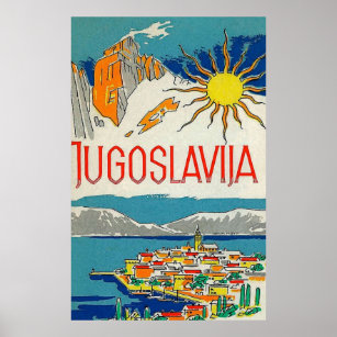 Jugoslawien Vintag Retro Travel Poster