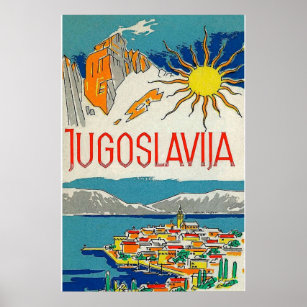 Jugoslawien Vintag Retro Travel Poster