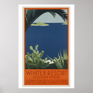 Jugoslawien Winterresort Vintage Reiseposter Poster
