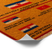 Jugoslawiens-Flag-Karte Poster (Ecke)