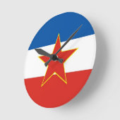 Jugoslawische Landesflagge Runde Wanduhr (Winkel)