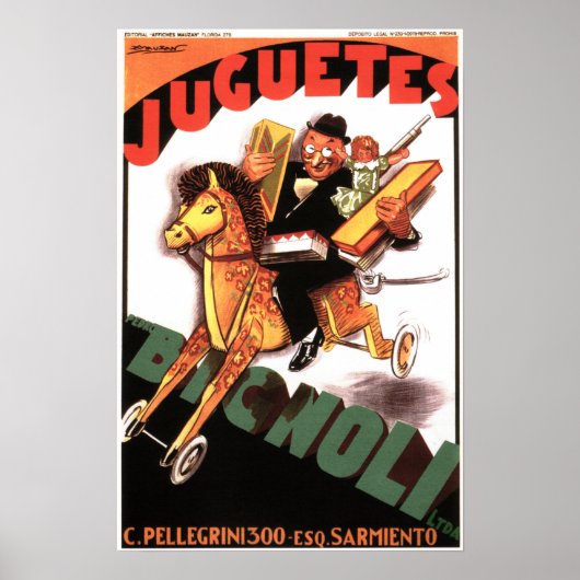 JUGUETES BIGNOLI Italian Toy Store Achille Mauzan Poster (Vorne)