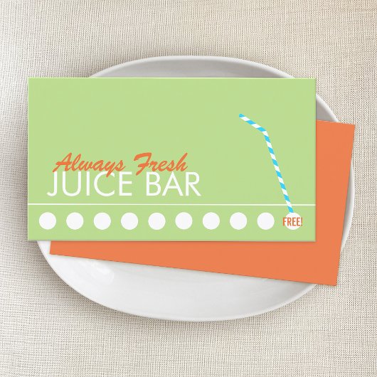 Juice Bar Customer Loyalty Punch Treuekarte