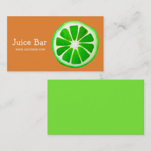 Juice Bar Green Health Drinks Geschäft Visitenkarte (Vorne/Hinten)