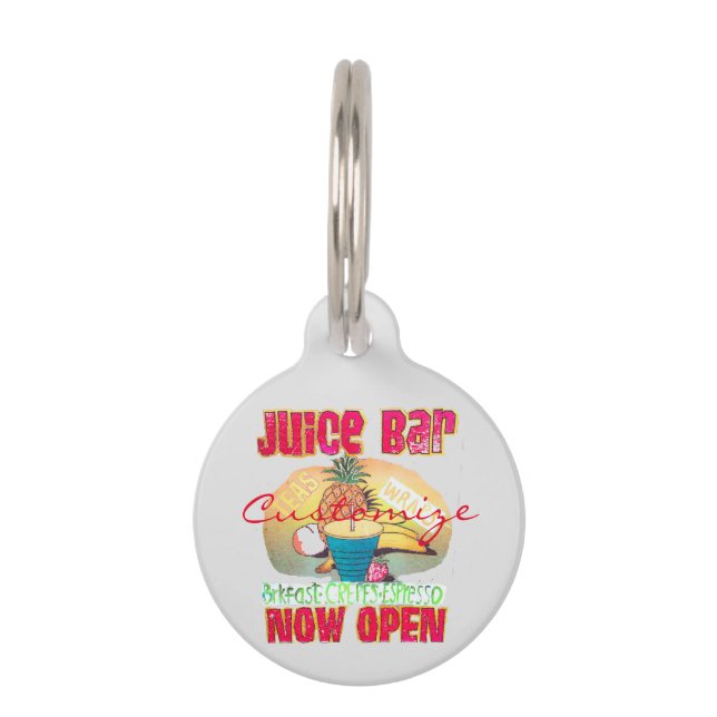 Juice Bar Sign Thunder_Cove Haustiermarke (Vorderseite)
