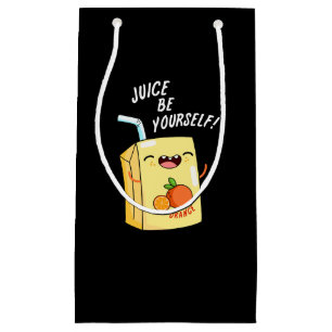 Juice Be Sie selbst lustige Orange Juice Pun Dark Kleine Geschenktüte