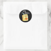 Juice Be Sie selbst lustige Orange Juice Pun Dark Runder Aufkleber (Tasche)