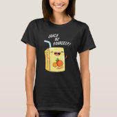 Juice Be Sie selbst lustige Orange Juice Pun Dark  T-Shirt (Vorderseite)