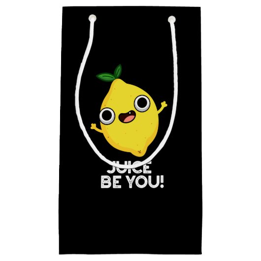 Juice be you Funny Positive Lemon Pun Dark BG Kleine Geschenktüte (Vorderseite)