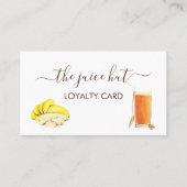 Juice Smoothie Frühstück Wasserfarben Loyalität Visitenkarte (Vorderseite)