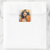 Juicified Orange Lady Quadratischer Aufkleber (Tasche)