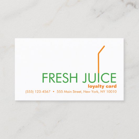 Juicing Customer Juice Bar Loyalty Reward Card Treuekarte (Vorderseite)