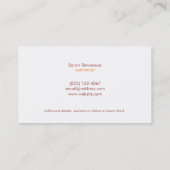 Juicing Nutritionist Food and Diet Health Green Visitenkarte (Rückseite)