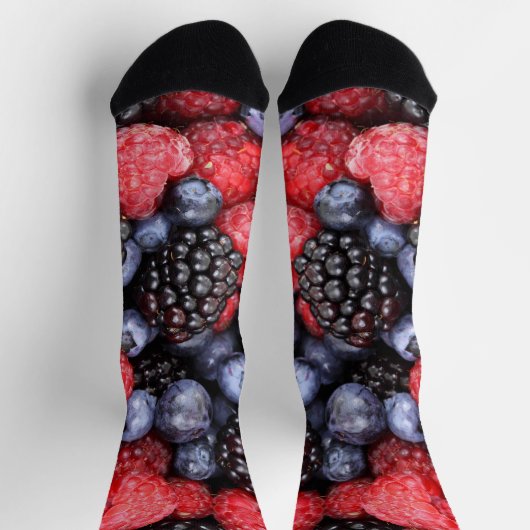 Juicy and Ripe Berry Fruit Medley Socken (Oben)