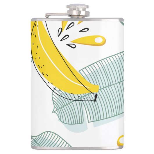 Juicy Bananas Vintages Muster Flachmann (Vorderseite)