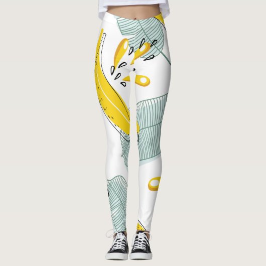 Juicy Bananas Vintages Muster Leggings (Vorderseite)