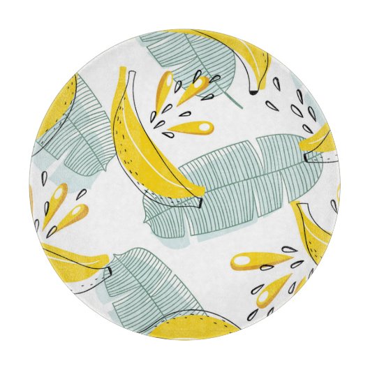 Juicy Bananas Vintages Muster Schneidebrett (Vorderseite)