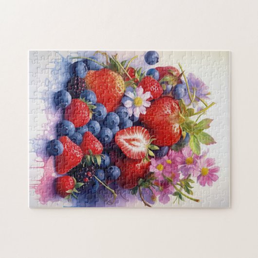 Juicy Berries Watercolor Puzzle (Horizontal)