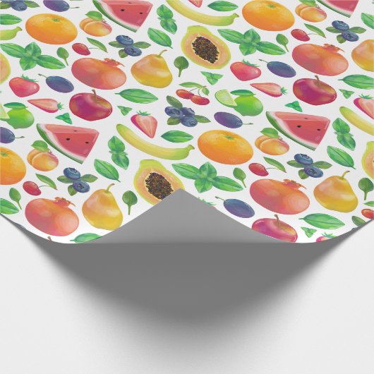 Juicy bunte Früchte Geschenkpapier (Ecke)