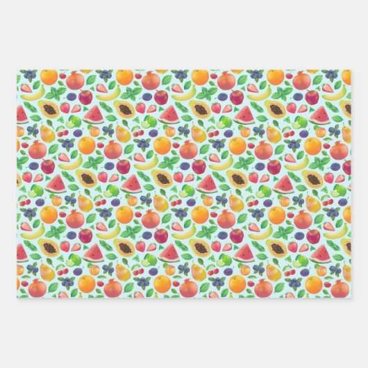 Juicy bunte Früchte Geschenkpapier Set (Vorderseite 3)