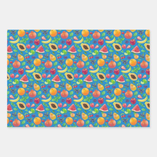 Juicy bunte Früchte Geschenkpapier Set (Vorderseite 2)