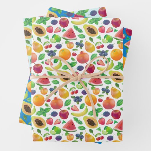 Juicy bunte Früchte Geschenkpapier Set (Beispiel)