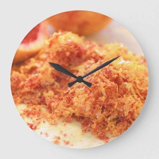 Juicy Citrus Blood Orange und Zest Große Wanduhr (Vorderseite)