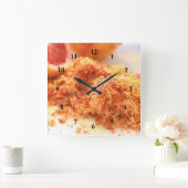 Juicy Citrus Blood Orange und Zest Quadratische Wanduhr (Zuhause)