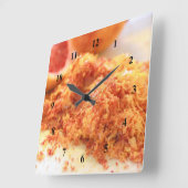 Juicy Citrus Blood Orange und Zest Quadratische Wanduhr (Winkel)