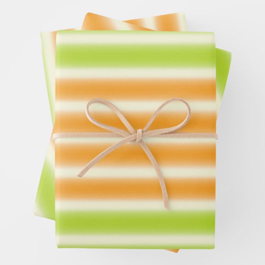 Juicy Citrus Lemon Limon und Orange Streifen Geschenkpapier Set (Beispiel)