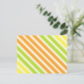 Juicy Citrus Lemon Limon und Orange Streifen Postkarte (Stehend Vorderseite)